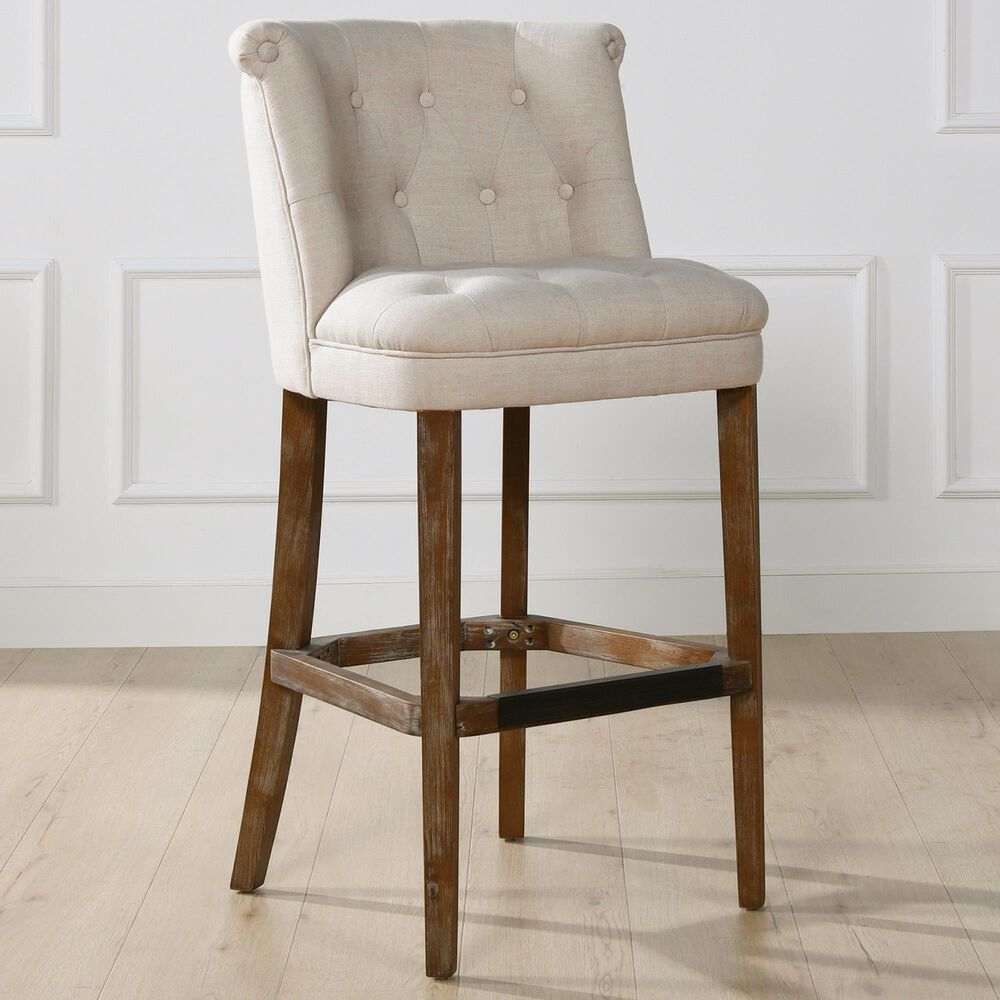 Jennifer Taylor Home Emma 30.5" Barstool in Greige Gray Nebraska