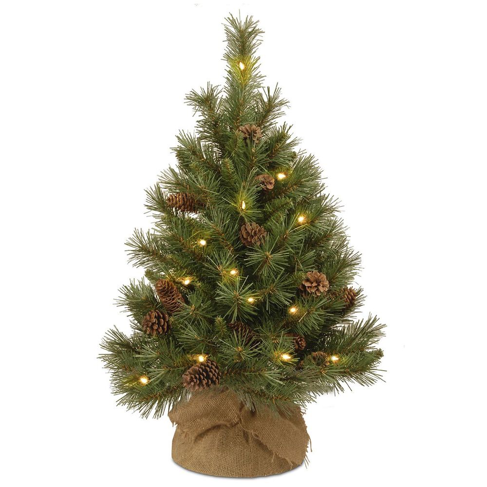 National Tree 36" Pine Cone Tree with Battery Operated Warm White LED Lights, , large