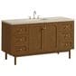 James Martin Laurent 60" Single Bathroom Vanity in Honey Oak with 3 cm Tajnar Eclos Top and Rectangular Sink, , large