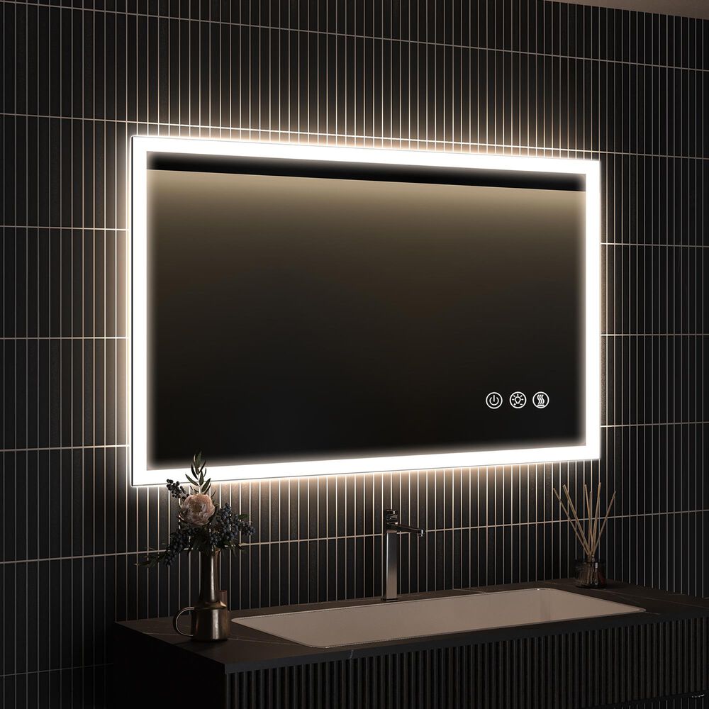 HOMLUX 36" x 24" LED Bathroom Vanity Mirror in Silver, , large