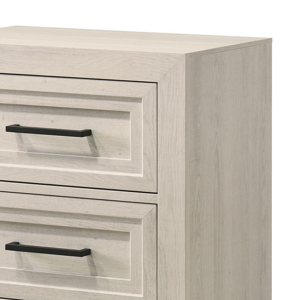 Crown Mark Lorraine Queen Bed with Two Nightstands in White, , large