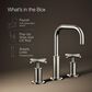 Kohler Purist Widespread Bathroom Sink Faucet with Cross Handles and High Gooseneck Spout in Vibrant Polished Nickel, , large