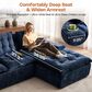 HOMLUX 2-Piece Right Facing Sectional with Chaise in Blue, , large