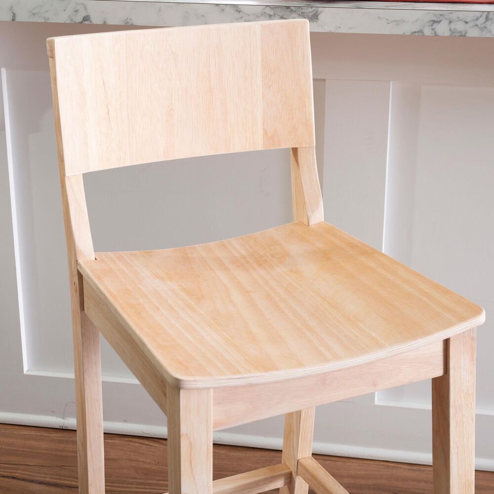 Linon Home Decor Devin Counter Stool in Unfinished (Set of 2), , large