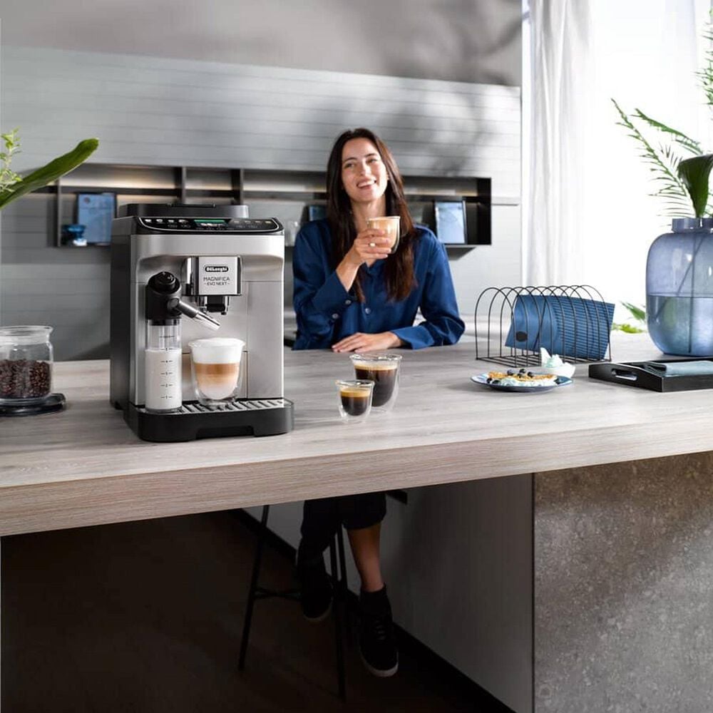 DeLonghi Magnifica Evo Next 61 Oz Espresso Machine in Silver Black, , large