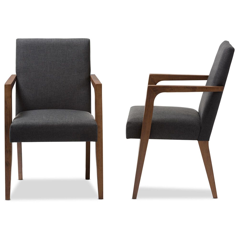 Baxton Studio Andrea Lounge Chair in Dark Grey (Set of 2), , large