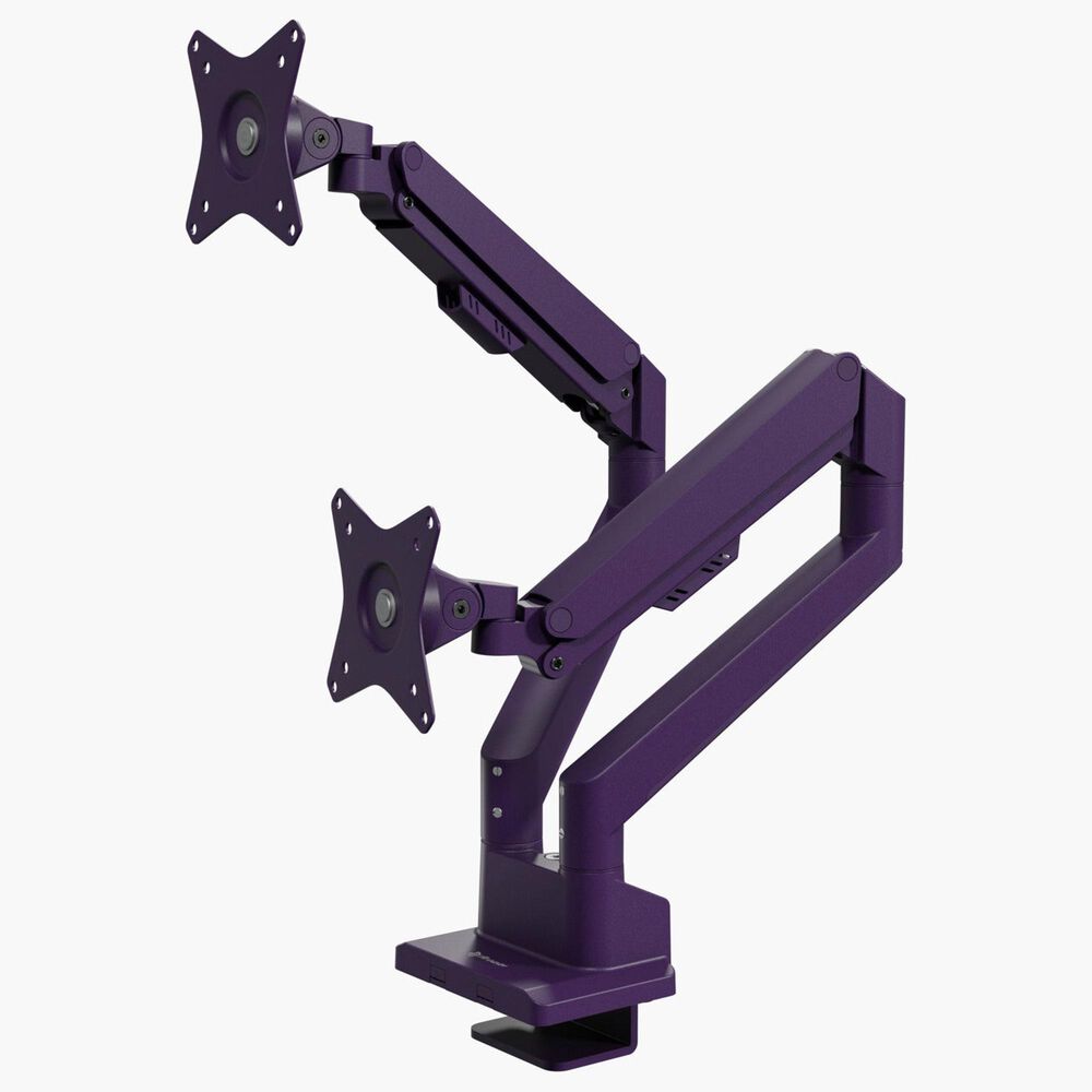 Arozzi Alzare Neo Duo Dual Gas Spring Monitor Arm in Purple, , large
