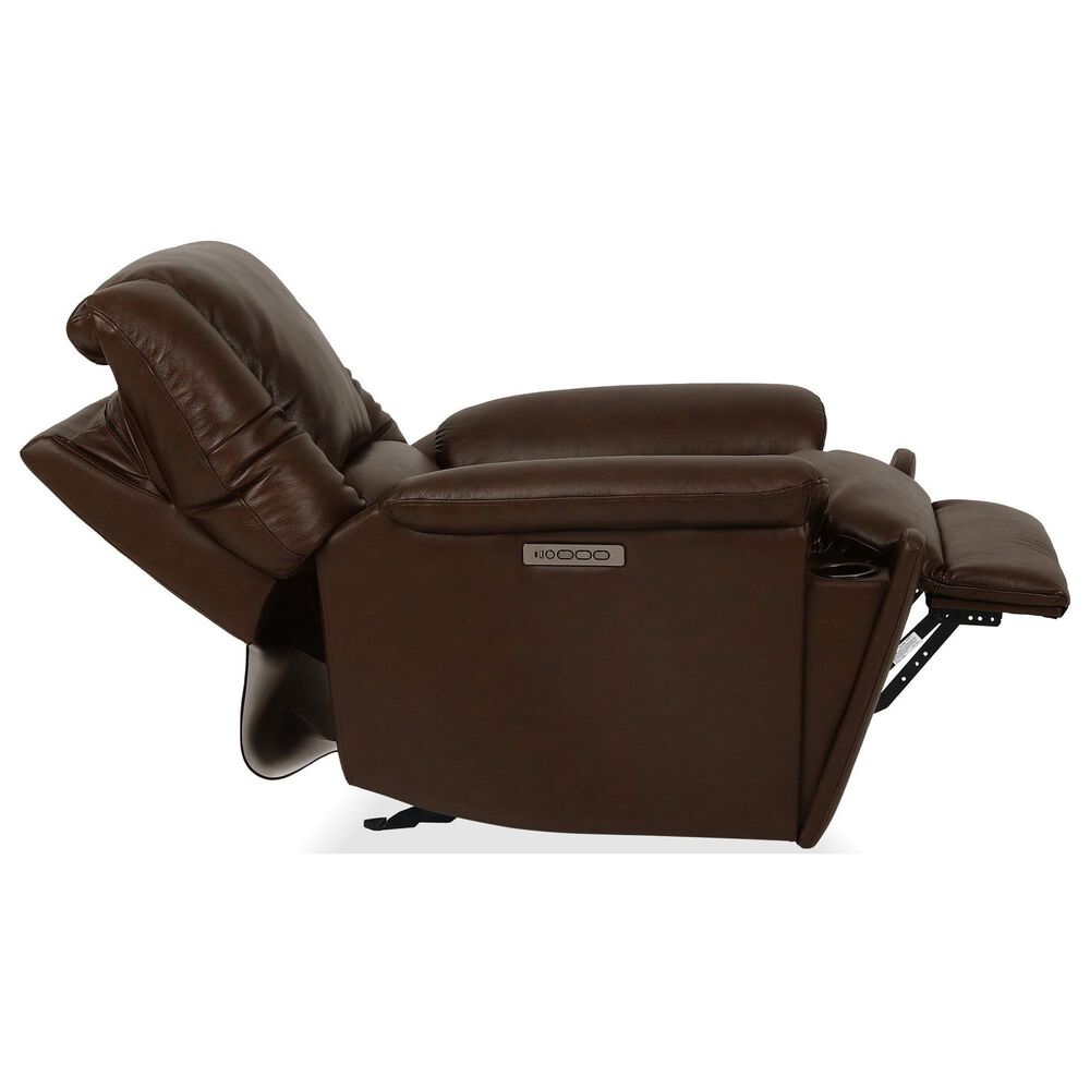 Flexsteel Plush Power Gliding Recliner with Power Headrest and Lumbar in Tavern Brown, , large