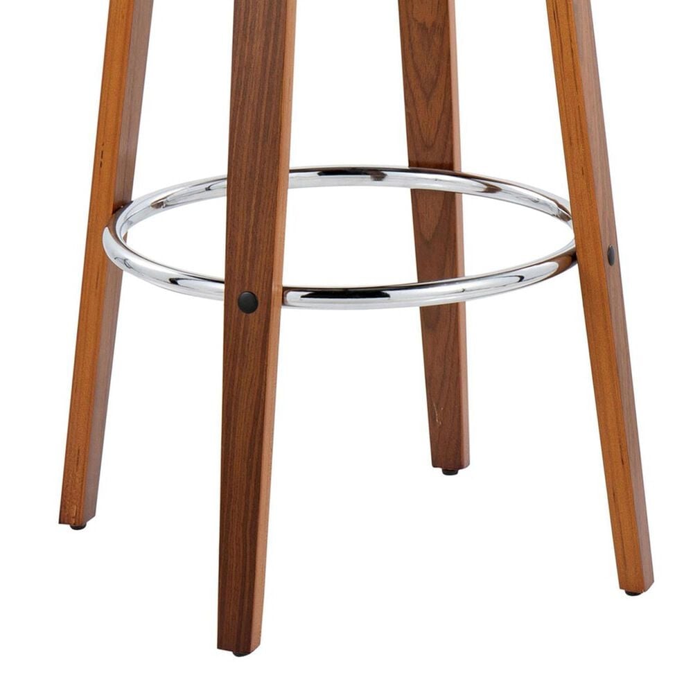 LumiSource Toriano Swivel Bar Stool with Cream Noise Fabric Upholstery in Walnut and Chrome (Set of 2), , large