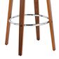 LumiSource Toriano Swivel Bar Stool with Cream Noise Fabric Upholstery in Walnut and Chrome (Set of 2), , large