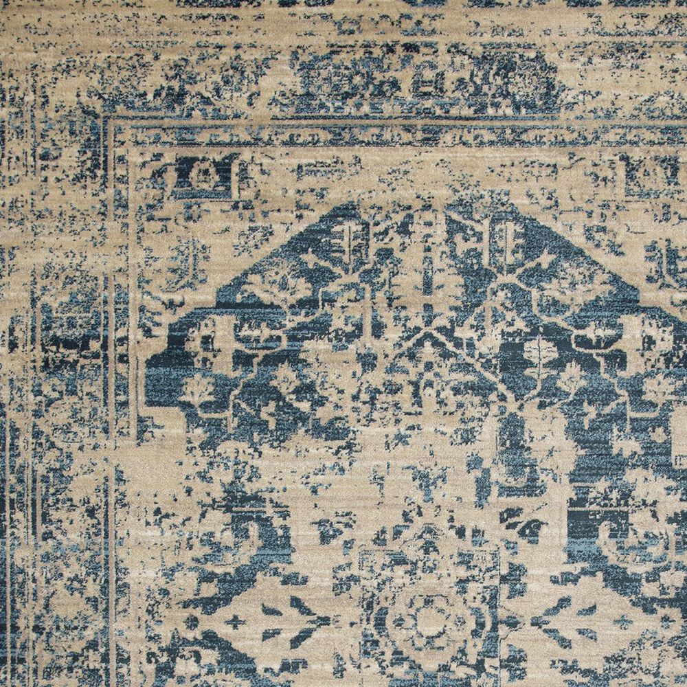 Kas Oriental Rugs Heritage Traditions 5&#39;3&quot; x 7&#39;8&quot; Ivory and Blue Area Rug, , large