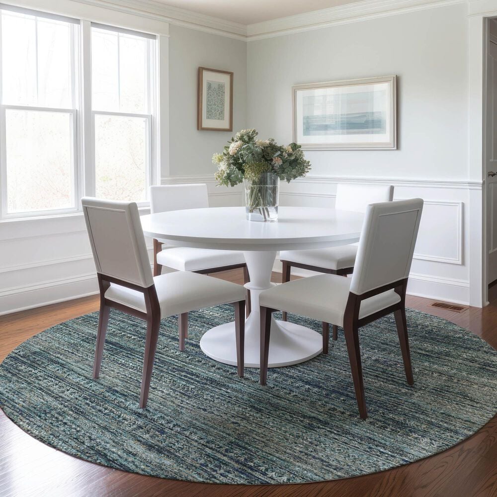 Dalyn Rug Company Solace SL3 8&#39; Round Teal Area Rug, , large