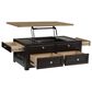 Ashley Drazmine Lift-Top Coffee Table in Brown and Dark Chocolate, , large