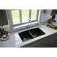 MS International 32.5" 50/50 Undermount Double Bowl Kitchen Sink in Matte Black, , large