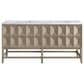James Martin Vanities Emmeline 72" Double Bathroom Vanity in Pebble Oak with 3 cm Carrara White Marble Top and Rectangular Sinks, , large