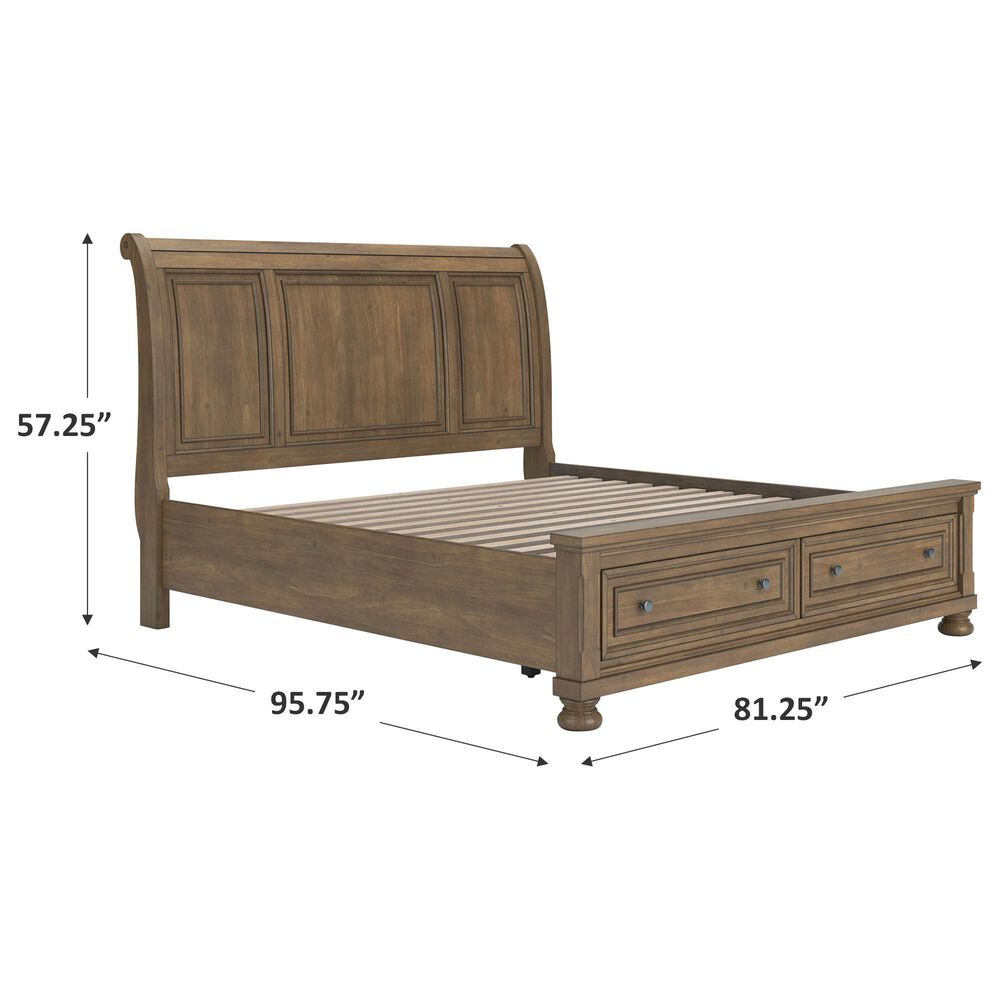 Ashley Feddinger King Storage Sleigh Bed in Chestnut Brown, , large