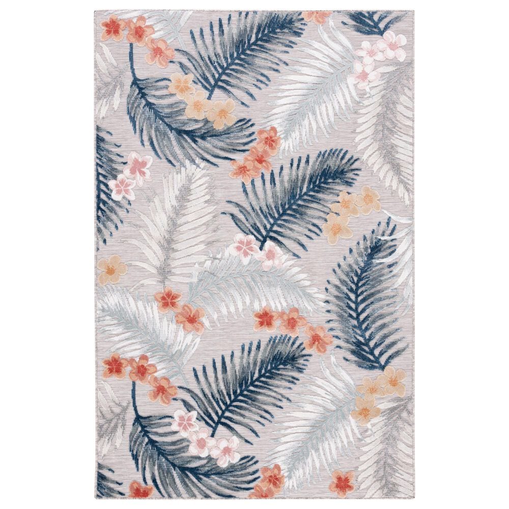Safavieh Cabana CBN451F 4" x 6" Grey and Navy Indoor/Outdoor Area Performance Rug, , large