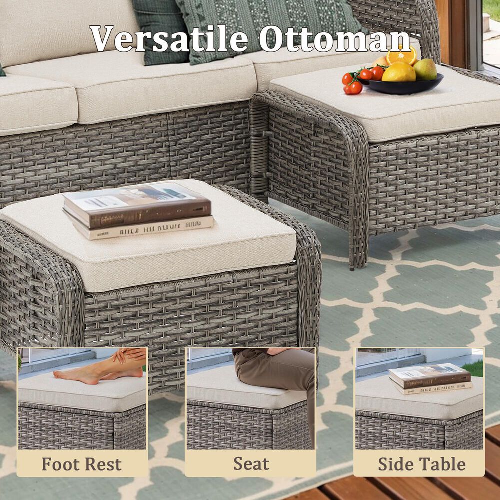 Sunwell Garden 5-Piece Patio Conversational Set in Beige, , large