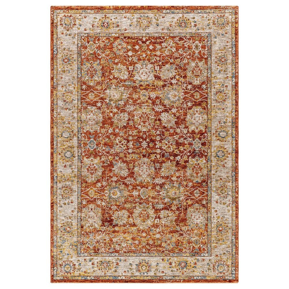 Surya Mona Lisa 6"7" Round Light Sage, Tan, Brick Red, Mustard, Dark Blue and Olive Area Rug, , large