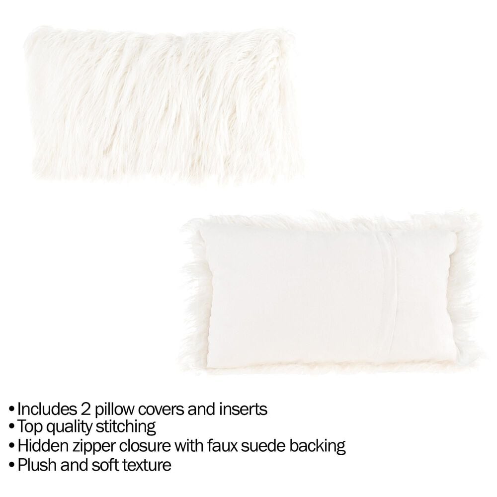 Timberlake 12&quot; x 20&quot; Lumbar Pillow in White &#40;Set of 2&#41;, , large