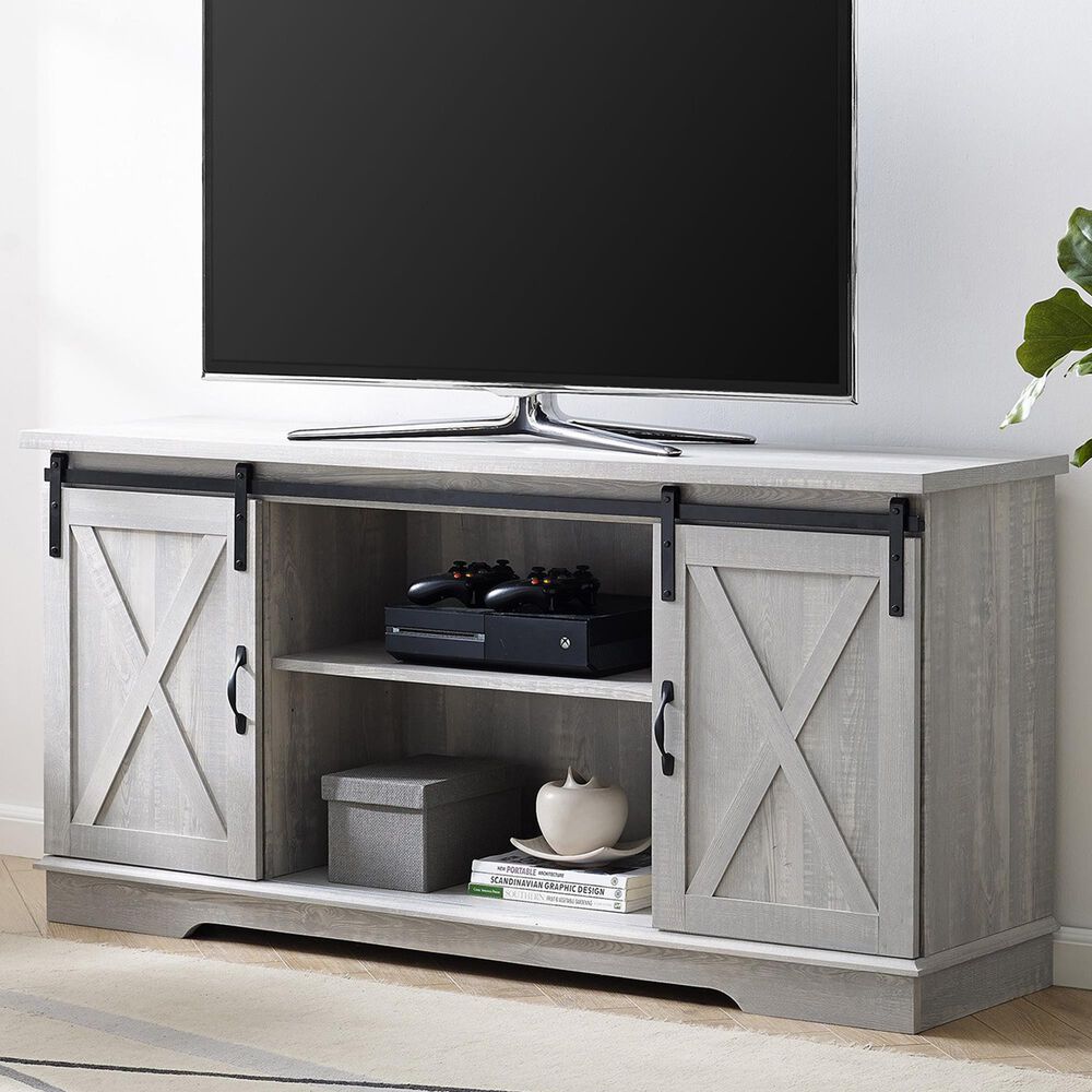 Walker Edison 58&quot; TV Stand in Stone Grey, , large