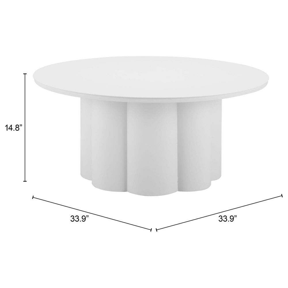 Zuo Modern Palmier Patio Coffee Table in White, , large
