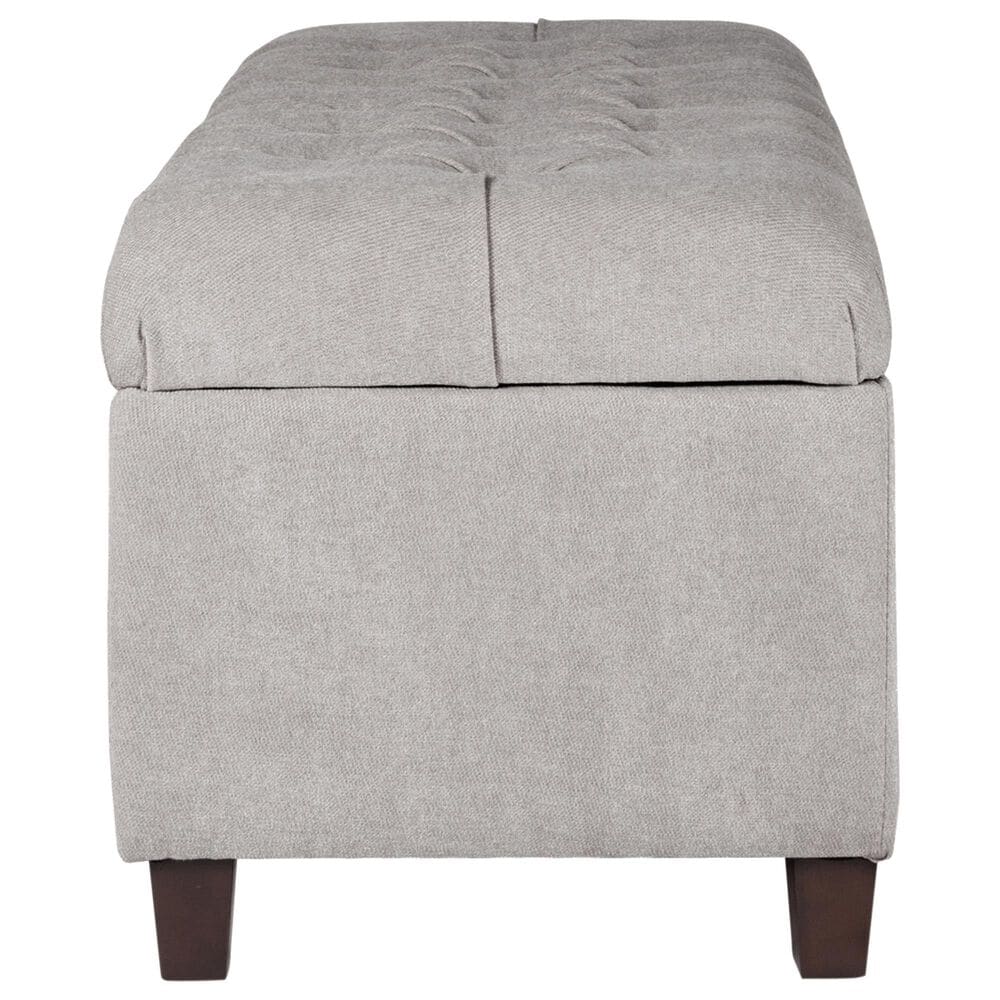 Kinfine Ainsley Storage Bench with Gray Cushion in Dark Walnut, , large