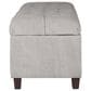 Kinfine Ainsley Storage Bench with Gray Cushion in Dark Walnut, , large