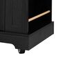HOMLUX 53" Kitchen Island with Two Tempered Glass Cabinet Door in Black, , large