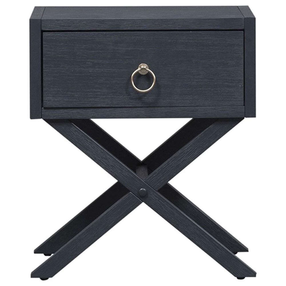 Belle Furnishings Midnight 1-Drawer Accent Table in Blue, , large