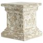 Maple and Jade 17" Vintage Resin Pedestal Table in White and Beige, , large