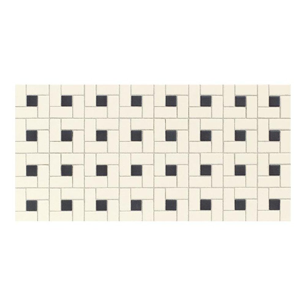 Dal-Tile Keystone Blends Biscuit/Black Dot Windmill 12" x 24" Ceramic Mosaic Sheet, , large