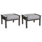 Hearth and Haven 26" Patio Ottoman in Dark Gray (Set of 2), , large