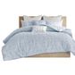 Hampton Park Brooklyn 7-Piece Full/Queen Cotton Jacquard Comforter Set in Blue, , large