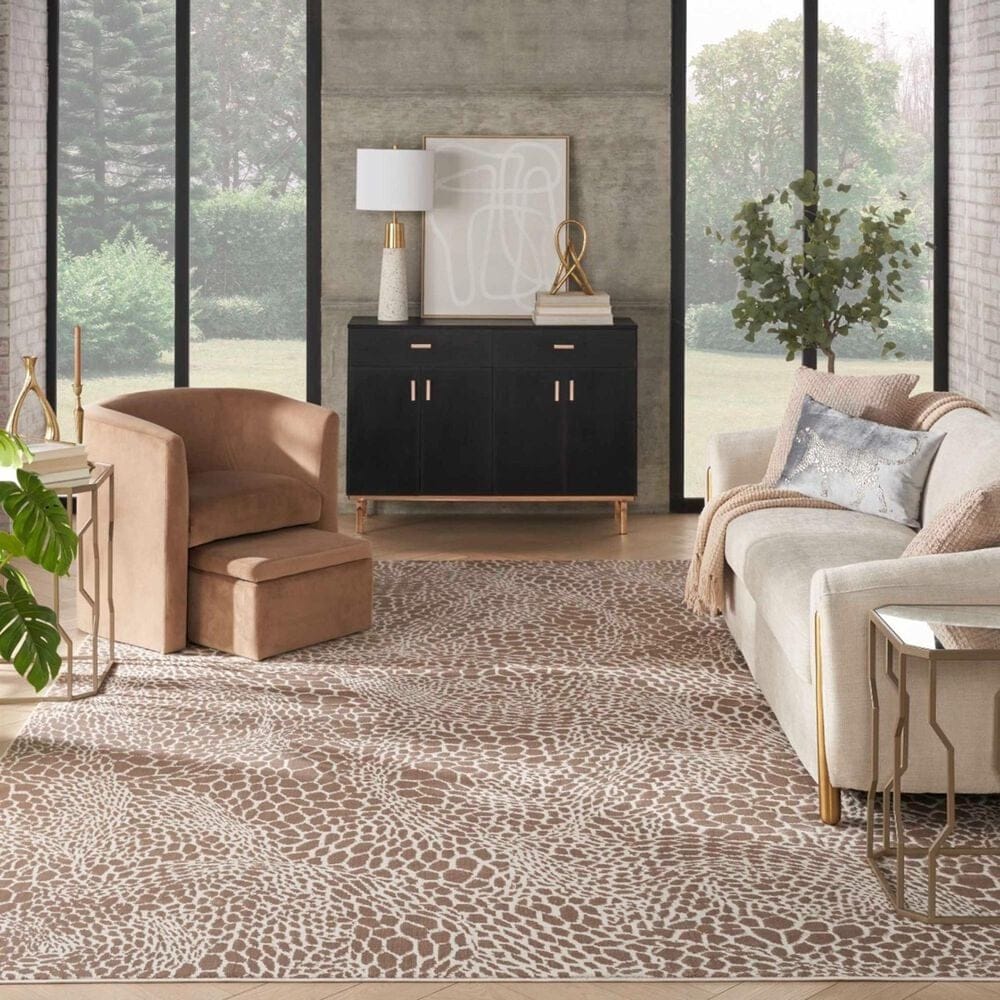 Nourison Desire Camel and Silver 9&#39; x 12&#39; Area Rug, , large