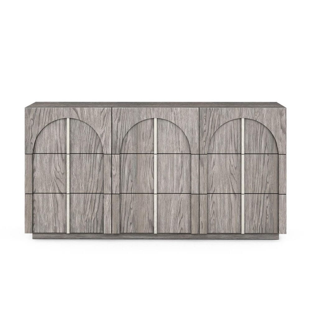 Vantage Vault 6 Drawer Dresser and Mirror in Mink Gray, , large