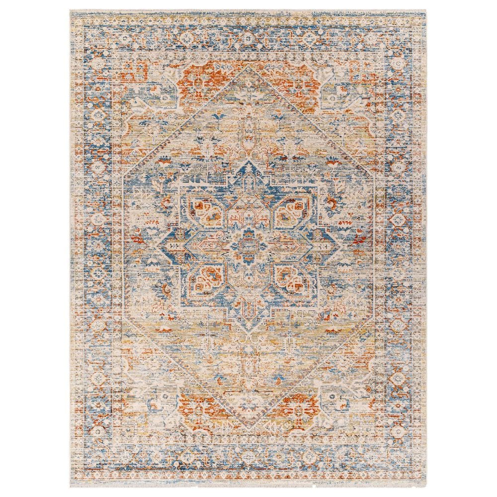 Surya Chicago CHG2307 6&#39;7&quot; Round Blue, Light Beige, Mustard, Brick Red, Burnt Orange, Slate, Taupe Area Rug, , large