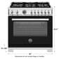 Bertazzoni Professional 5.7 Cu. Ft. Freestanding Dual Fuel Range in Nero, , large