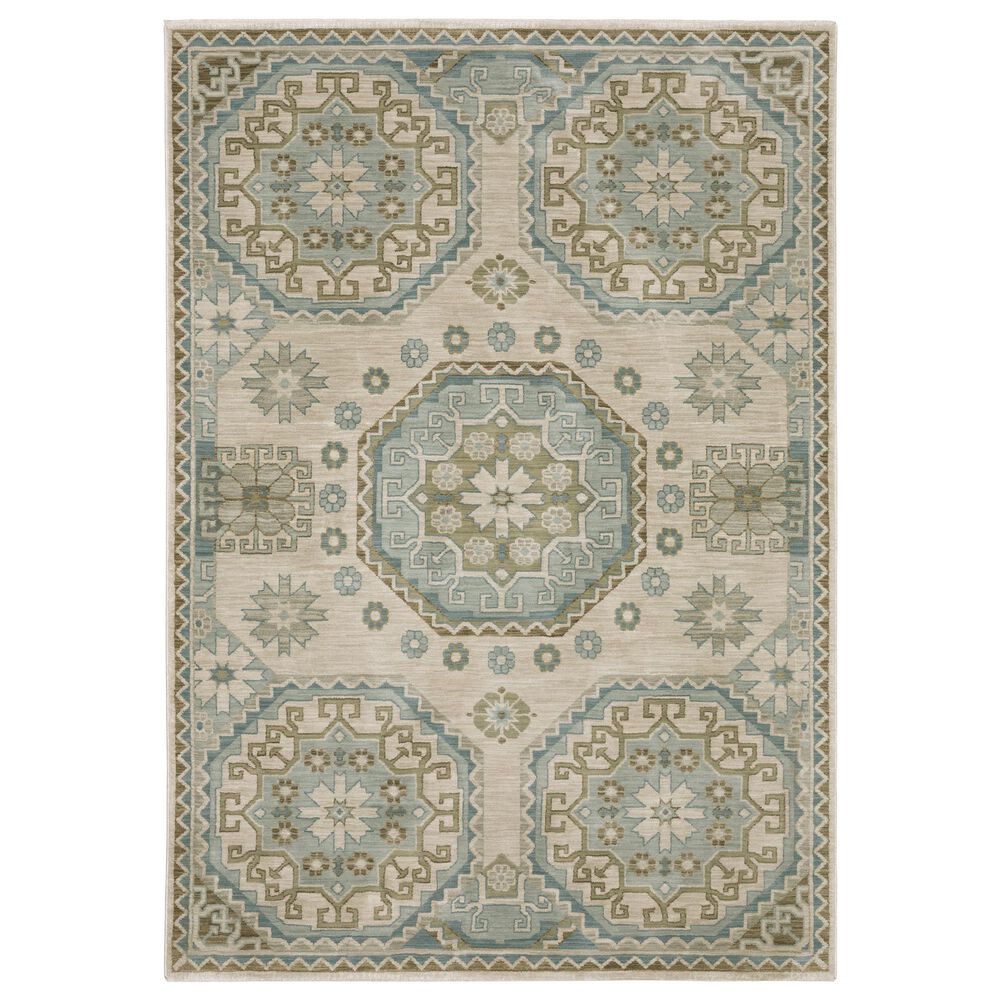 Oriental Weavers Maeve MAE03 Beige and Blue 9"10" x 12"10" Area Rug, , large