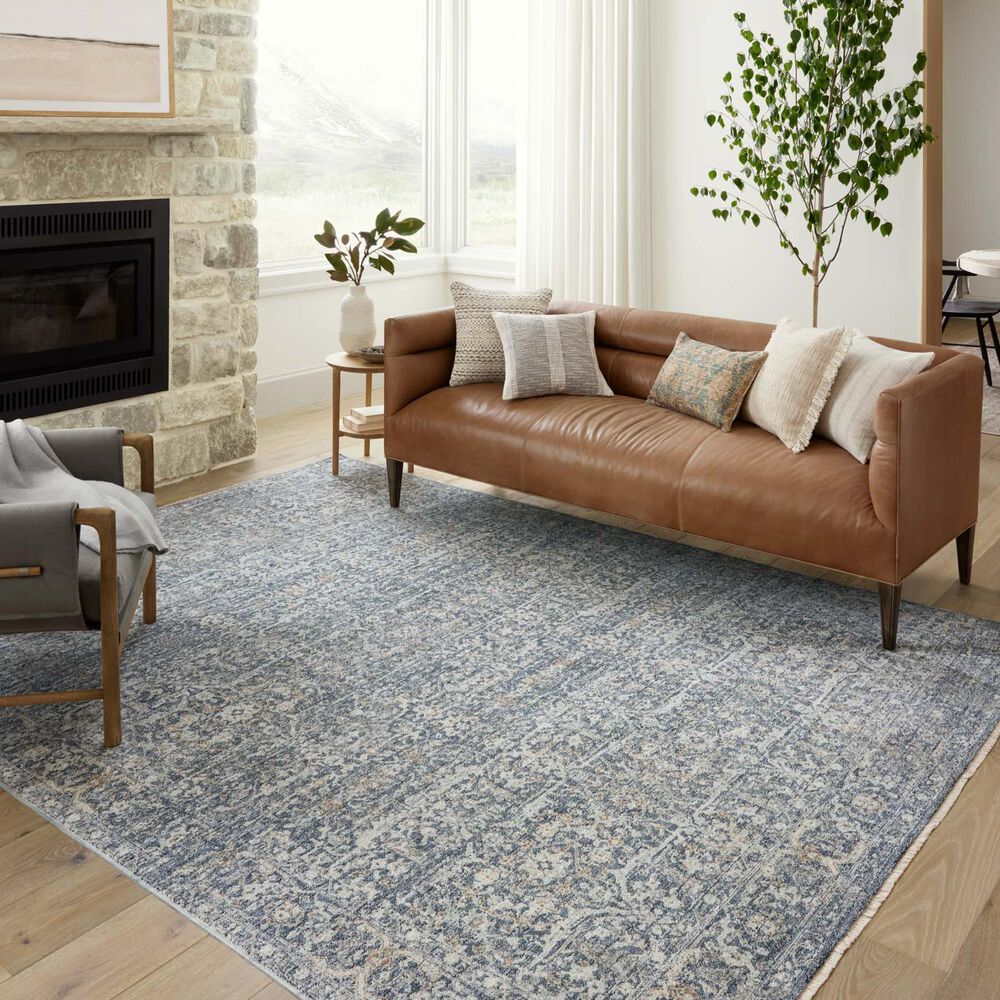 Angela Rose Blake 6&#39;7&quot; x 9&#39;10&quot; Denim and Taupe Area Rug, , large