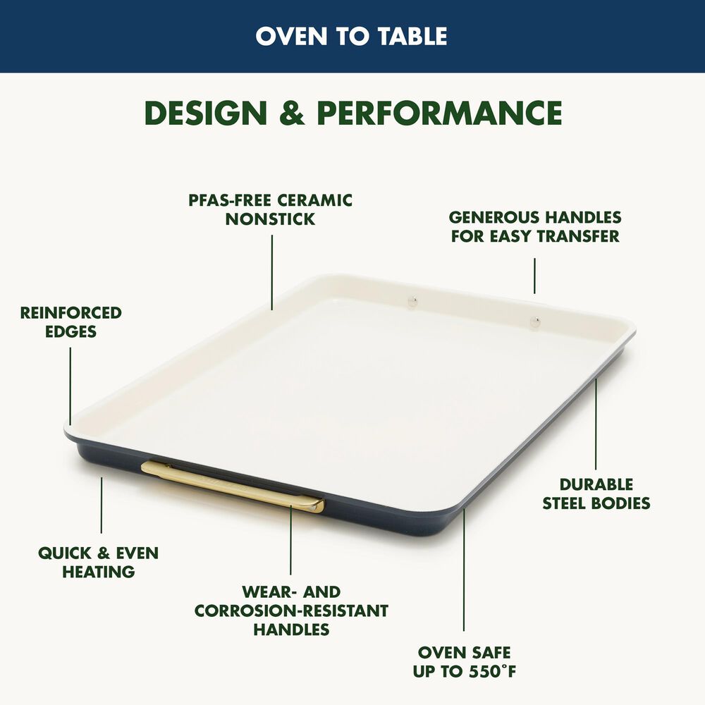 Green Pan Reserve Bakeware 13" x 9" Quarter Sheet Pan in Oxford Blue, , large