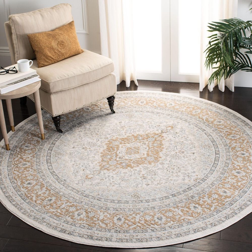 Safavieh Isabella ISA919B 6&#39;7&quot; Round Cream and Beige Area Rug, , large