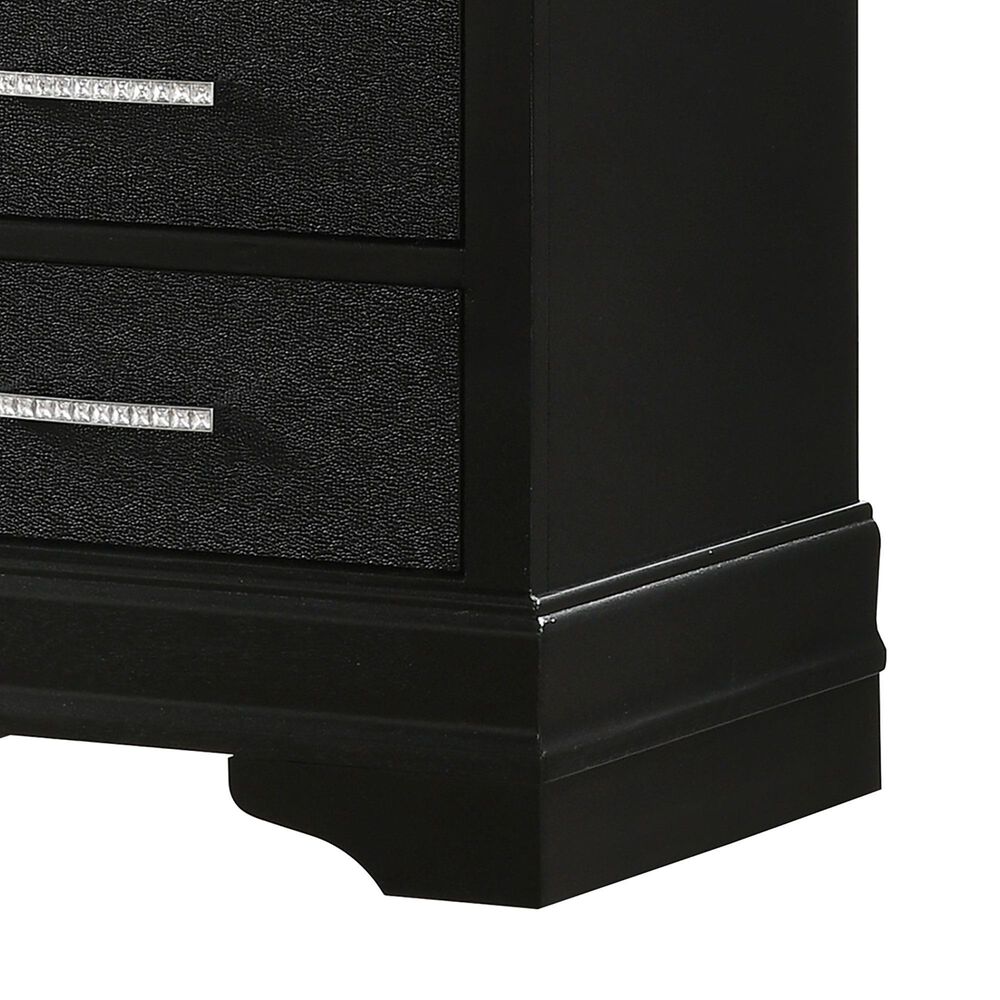 Crown Mark Amalia 4-Piece King Bedroom Set in Black, , large