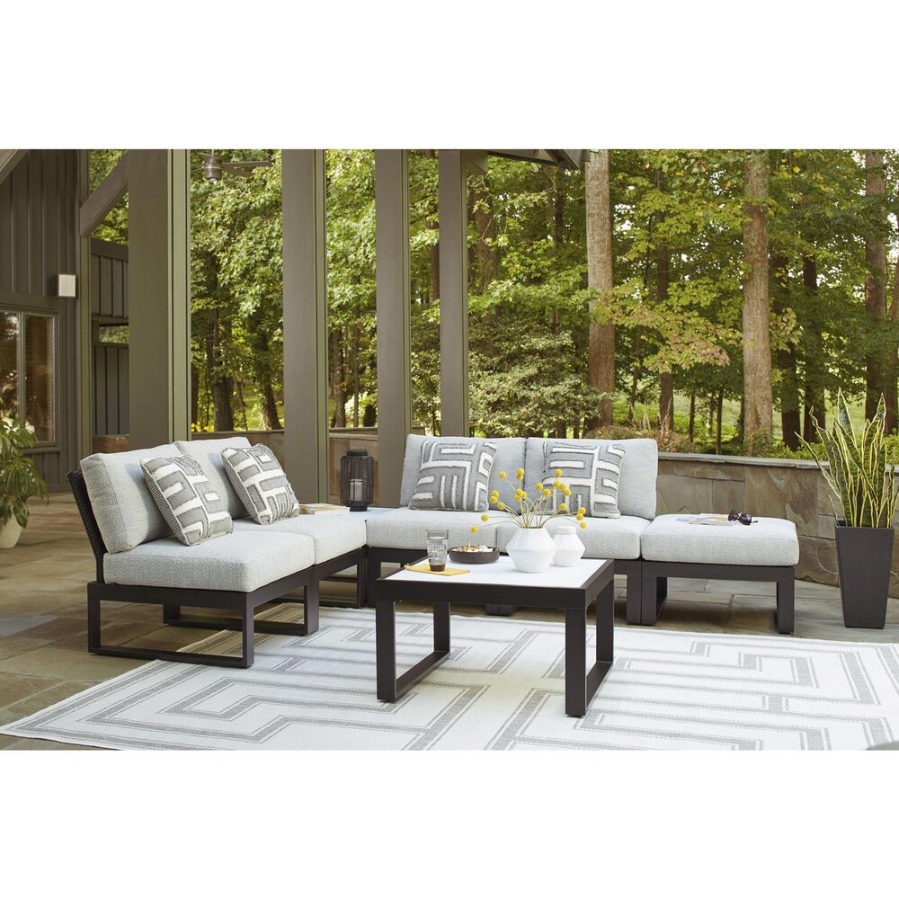 Ashley Beachloft Patio Square Coffee Table in Black and Gray - Table Only, , large