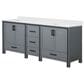 Lexora Home Ziva 84" Double Bathroom Vanity in Dark Grey with 2 cm White Quartz Top and Rectangular Sinks, , large