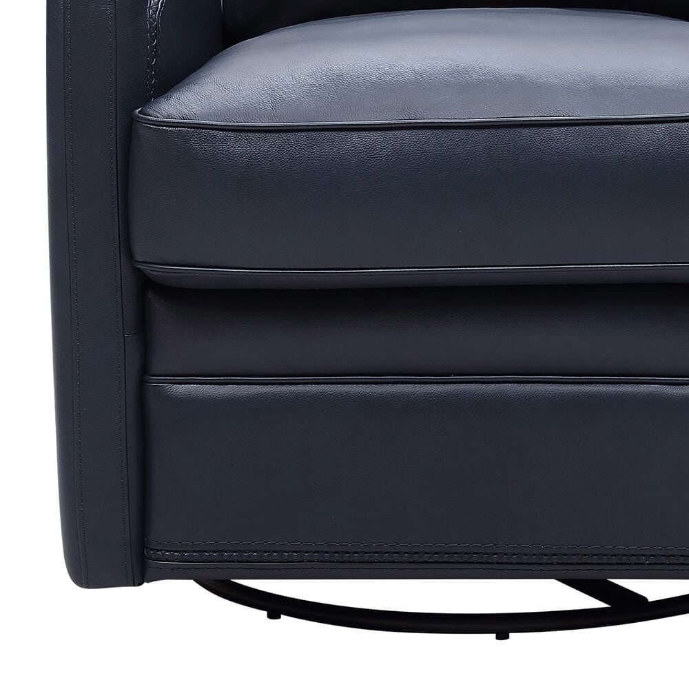 Italiano Furniture Turner Leather Swivel Glider in Blue (Set of 2), , large