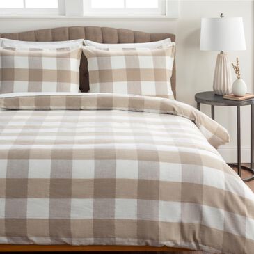 Surya Dakota 3-Piece King/California King Duvet Set in White and Tan, , large