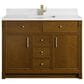 James Martin Bellshire 48" Single Bathroom Vanity in Honey Oak with Single Hole 3 cm White Zeus Silestone Top and Rectangular Sink, , large