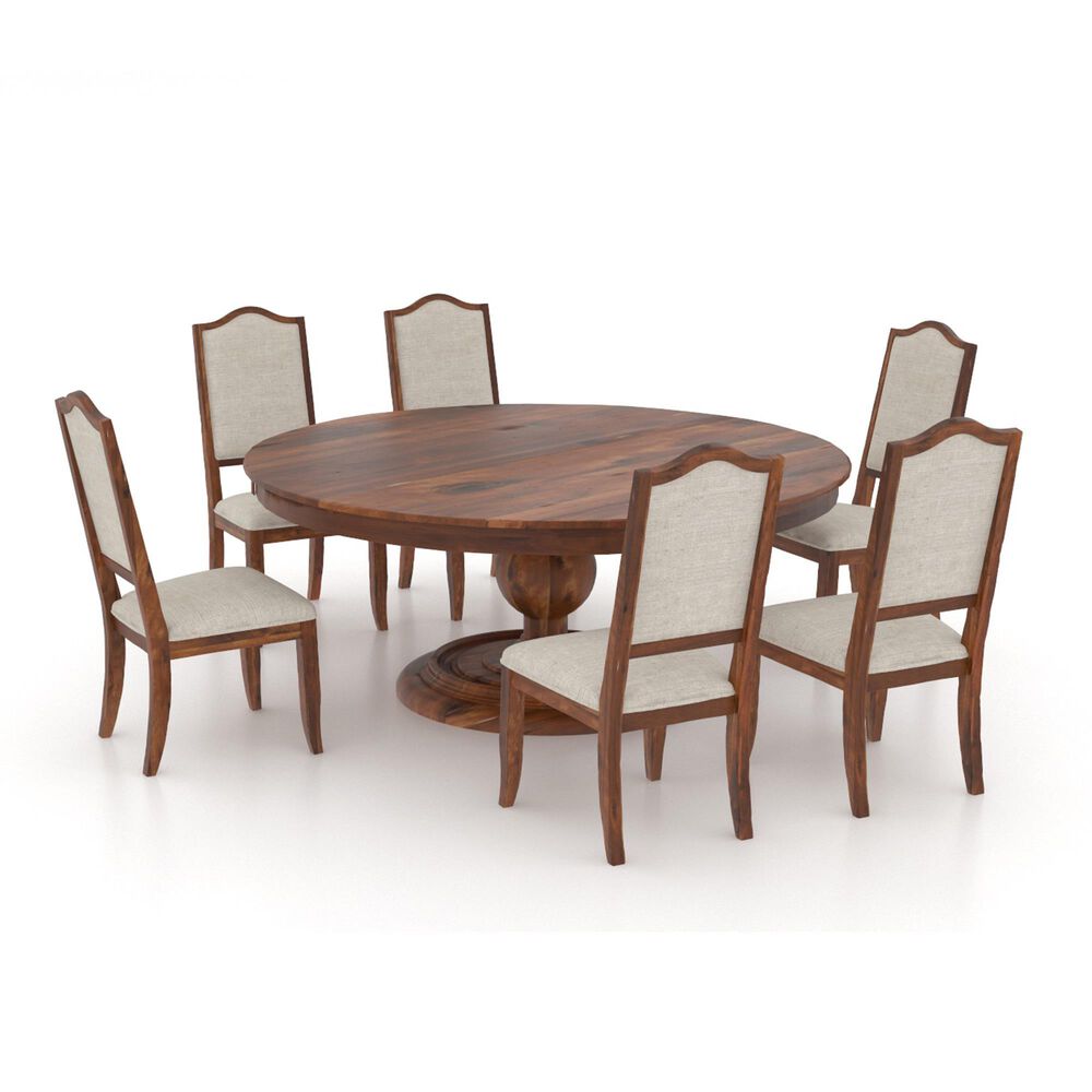 Canadel Champlain 7-Piece Round Dining Set in Spice Washed, , large