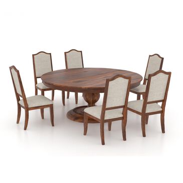 Canadel Champlain 7-Piece Round Dining Set in Spice Washed, , large